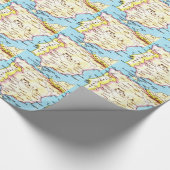 スペインカラフルデザインの地図 ラッピングペーパー (角)