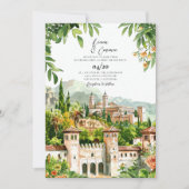 スペインキャッスルウォーターカラー結婚式招待状 招待状 (正面)
