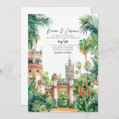スペインキャッスルウォーターカラー結婚式招待状 招待状 (正面/裏面)