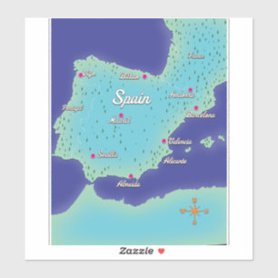 スペインクラシックの地図 シール
