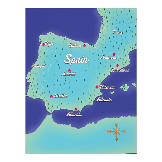 スペインクラシックの地図 フォトプリント            (正面)