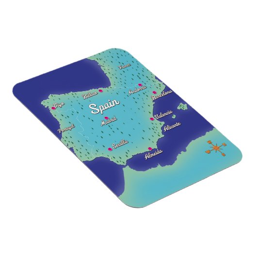 スペインクラシックの地図 マグネット (右側)