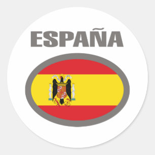 スペインクール国旗のデザイン! ラウンドシール