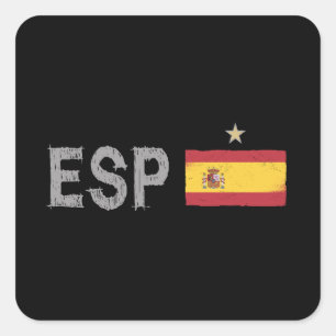 スペインサッカーのファンシャツスペインの国旗 スクエアシール