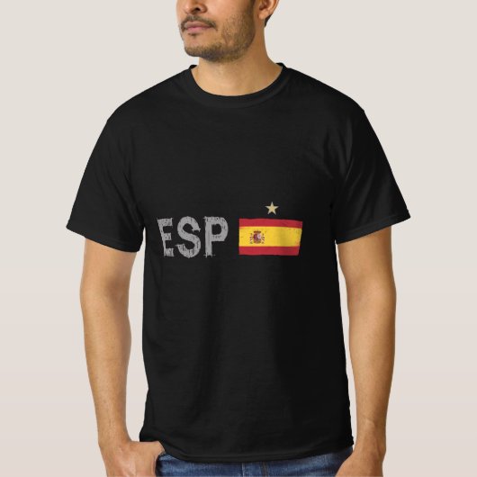 スペインサッカーのファンシャツスペインの国旗 Tシャツ (正面)