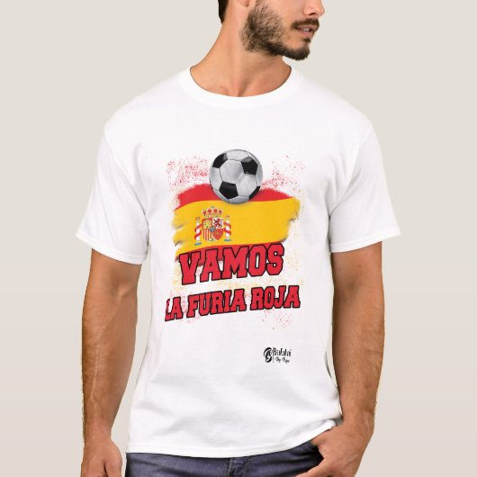 スペインサッカーバモスラフリアロハ1白 Tシャツ (正面)