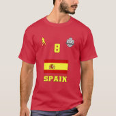 スペインサッカー代表チーム#8 Tシャツ (正面)