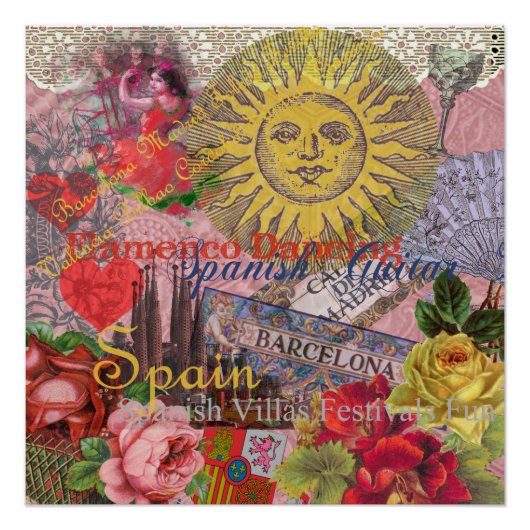 スペインサンシャイントラベスペインのルアート ポスター (正面)