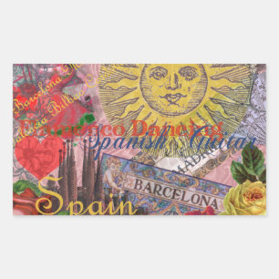 スペインサンシャイントラベスペインのルアート 長方形シール