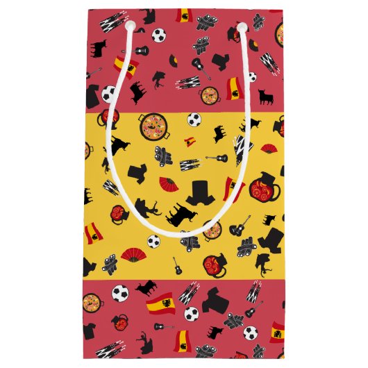 スペインスペインののアイテムを含む国旗 スモールペーパーバッグ (正面)