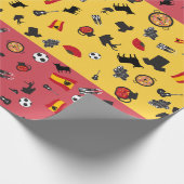 スペインスペインのの有名なアイテムを持つ国旗 ラッピングペーパー (角)