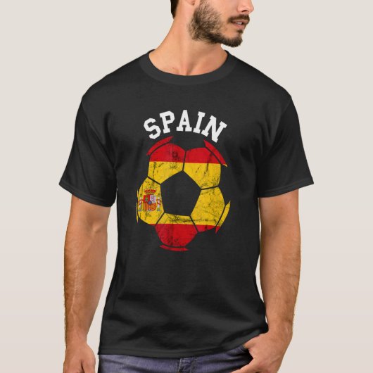スペインスペインのサッカースペインの球根旗 Tシャツ (正面)