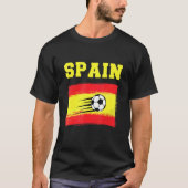 スペインスペインのサッカー国旗デザイン男性へ Tシャツ (正面)