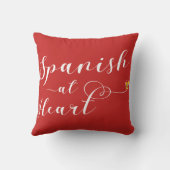 スペインスペインのハートスロークッションで クッション (裏面)