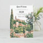 スペインスペインのランドスケープ目的地ウェディングインビタ 招待状 (スタンド正面)