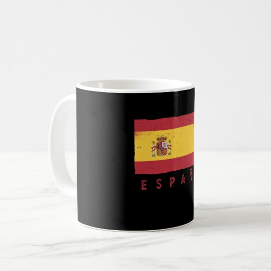 スペインスペインのヴィンテージギフトサッカー国旗 コーヒーマグカップ (正面左)