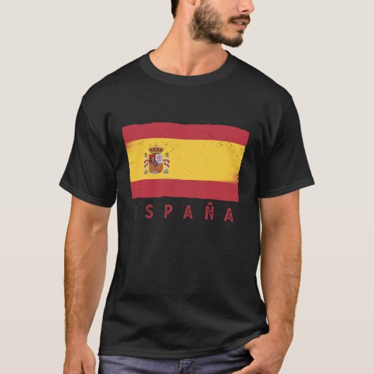 スペインスペインのヴィンテージギフトサッカー国旗 Tシャツ (正面)