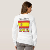スペインスペインの及びパーソナライズされた国旗の女性 Tシャツ (裏面フル)