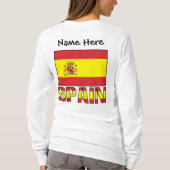 スペインスペインの及びパーソナライズされた国旗の女性 Tシャツ (裏面)