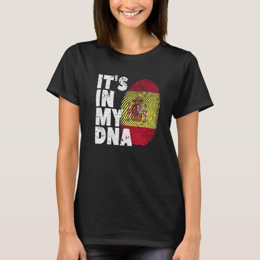 スペインスペインの国旗それは私のDna指紋の中にある1 Tシャツ (正面)