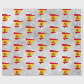 スペインスペインの国旗のマップの折り返し紙 ラッピングペーパー (フラット)