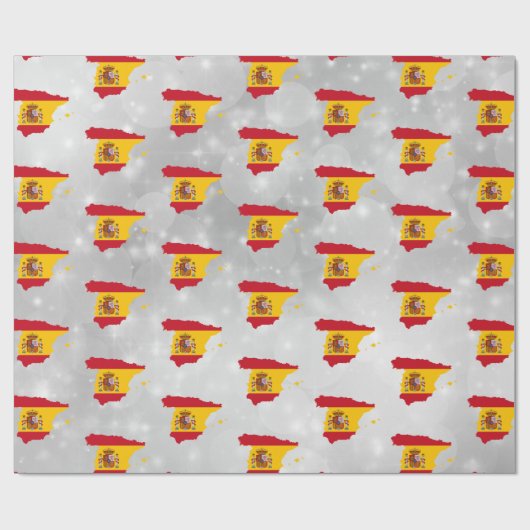 スペインスペインの国旗のマップの折り返し紙 ラッピングペーパー (フラット)