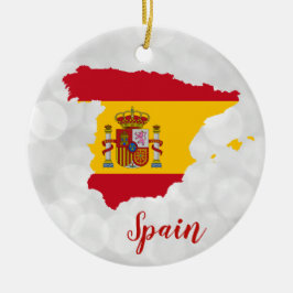 スペインスペインの国旗の地図クリスマス セラミックオーナメント