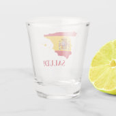 スペインスペインの国旗の地図サウド応援 ショットグラス (裏面)