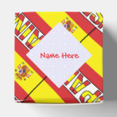 スペインスペインの国旗の赤いパーソナライズされたハート フェイバーボックス (上部)