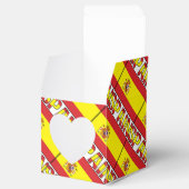 スペインスペインの国旗の赤いパーソナライズされたハート フェイバーボックス (オープン)