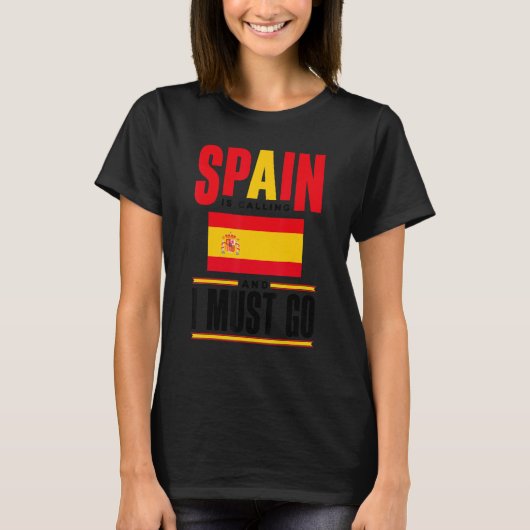 スペインスペインの国旗スペインが呼び出し中I Mu Tシャツ (正面)