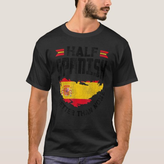スペインスペインの国旗スペインのの半分は高い Tシャツ (正面)