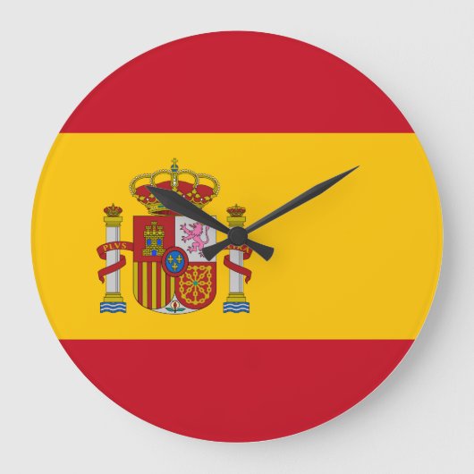 スペインスペインの国旗 ラージ壁時計 (正面)