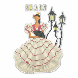 スペイントラベルスペインのフラメンコダンサー女性アート シール