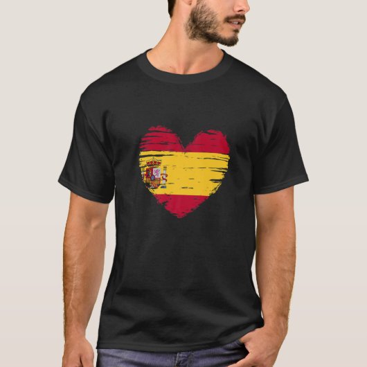 スペインハートスペインの国旗スペインのプライド Tシャツ (正面)