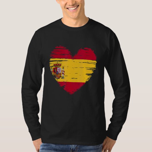 スペインハートスペインの国旗スペインのプライド Tシャツ (正面)