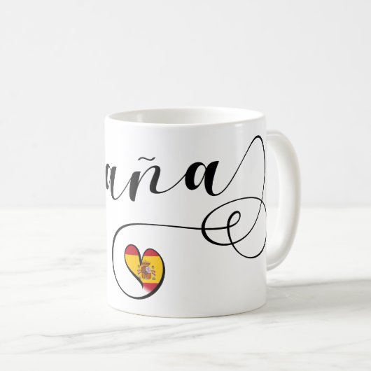 スペインハート国旗スペインの コーヒーマグカップ (正面右)