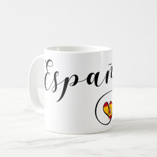スペインハート国旗スペインの コーヒーマグカップ