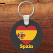 スペインハート国旗 キーホルダー (正面)