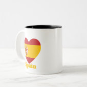 スペインハート国旗 ツートーンマグカップ (正面左)