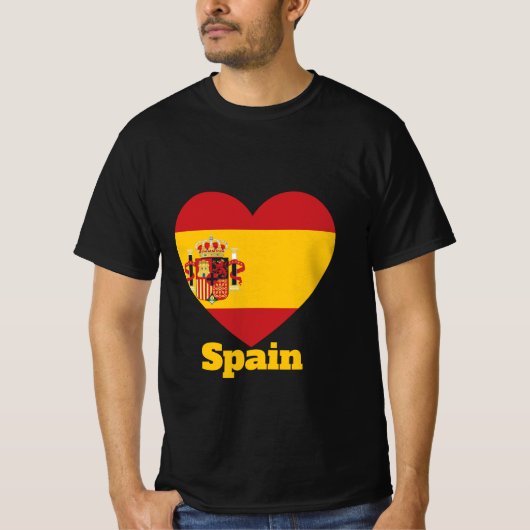 スペインハート国旗Tシャツ Tシャツ (正面)