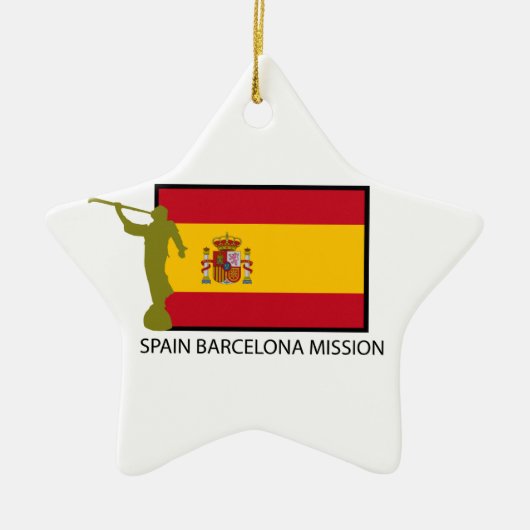 スペインバルセロナの代表団LDS CTR セラミックオーナメント (正面)