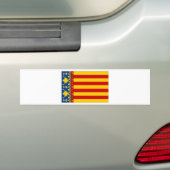 スペインバレンシアの旗 バンパーステッカー (車上)