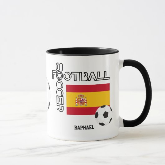 スペインパーソナライズされたサッカー マグカップ (右)