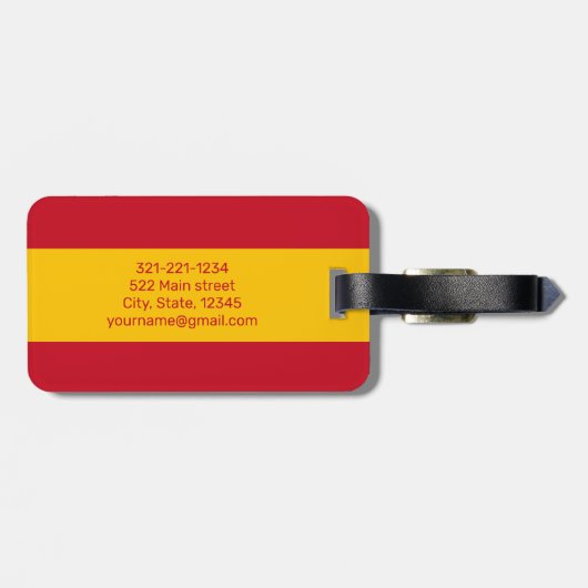 スペインパーソナライズされた国モダン旗の旅行荷物 ラゲッジタグ (裏面横)