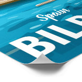 スペインビルバオヴィンテージ有名なトラベルプレイス ポスター (角)