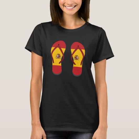 スペインビーチサンダルスペインの国旗Madrid Barcelona & A Tシャツ (正面)