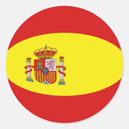 スペインフィッシュアイ フラグステッカー ラウンドシール (正面)