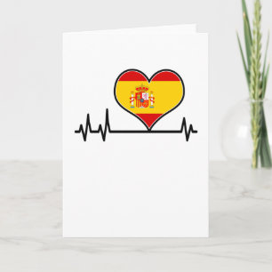スペインフラグハートハートビートEKG カード