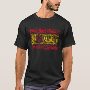 スペインフラグ(市名)ワードアート Tシャツ